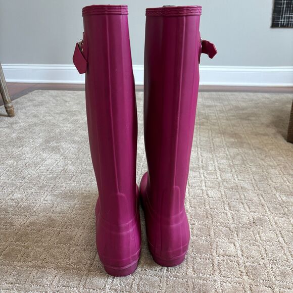 Hunter Boots Original Tall Rain Boots Women's Sz 11 Matte Purple Violet Pull On - Picture 6 of 9